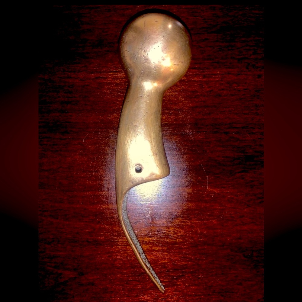 SOLD - Antique Solid Brass Horse Hames knob,, Equestrian Harness, 19th Century